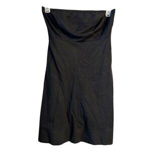 Strapless Black Cotton Gap Dress Womens Size 8 Stripes LBD Lined Formal Classy